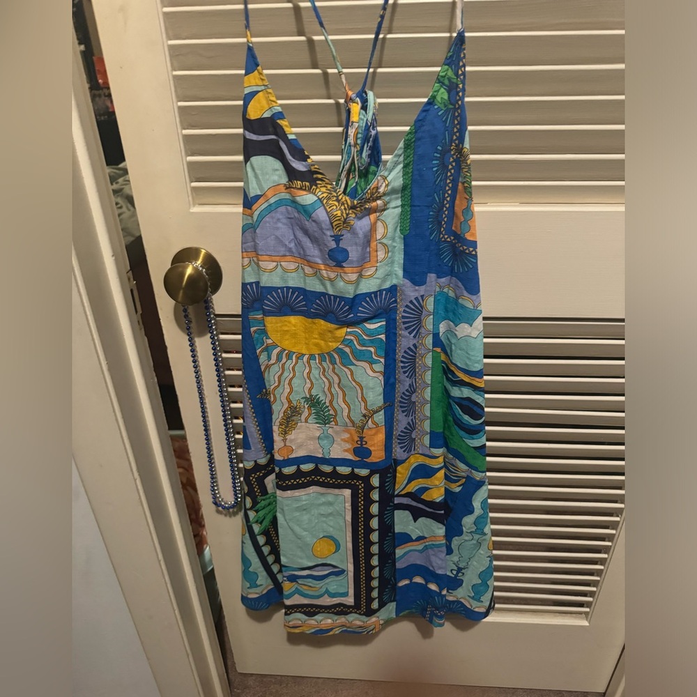Anthropologie size XL criss cross stepped dress, flowy and beachy designs, boho